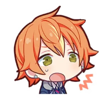 🎤 Anime, Chibi, Orange Haare, Genervt, Emotional, Sticker telegram sticker