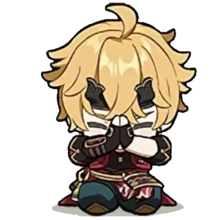 🙏 Thoma Genshin Impact อนิเมะ, เกม, เก็นชินอิมแพ็ก, โธมะ, จิบิ, น่ารัก, สติกเกอร์ telegram sticker