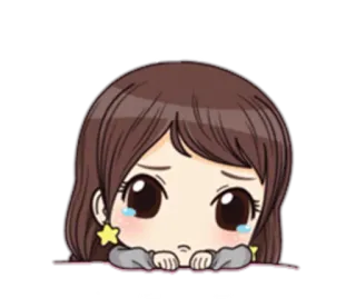 😥 Anime, Desenho animado, Triste, Chorando, Garota, Kawaii telegram sticker