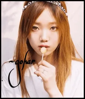 💋 gohar 소녀, 막대사탕, 인물사진, 아시아인, 머리띠 telegram sticker