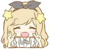 ✌️ Anime, Desenho animado, Fofo, Sinal de paz, Kawaii whatsapp sticker