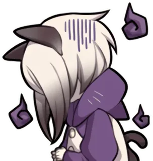 😨 animé, chat, épuisement, frustration, mignon, personnage whatsapp sticker