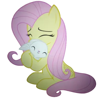 🥰 Fluttershy My Little Pony Pony, Fluttershy, Hase, Tier, Freundschaft, Cartoon telegram sticker
