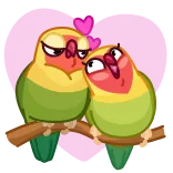 👩❤️👨 burung cinta, burung, cinta, imut, hati, binatang telegram sticker