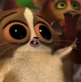 😳 Mort Madagascar Lemur, niedlich, animiert, Cartoon, Tier telegram sticker