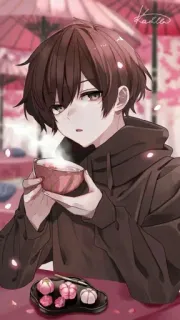 ❤️‍🔥 Anime, Con trai, Trà, Kawaii, Áo hoodie, Bàn whatsapp sticker
