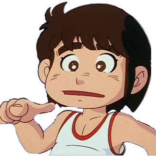 😦 anime, cartoon, girl, tank top telegram sticker