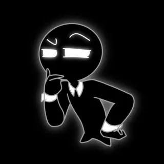 👉 character, silhouette, thinking, winking telegram sticker