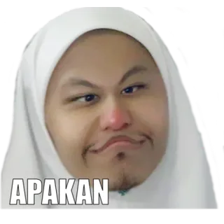 😧 APAKAH 人物, 肖像, 脸, 表情, 伊斯兰 telegram sticker