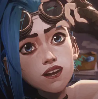 ✖ Jinx Arcane Jinx, Arcane, League of Legends, personaggio, cartone animato, animazione telegram sticker