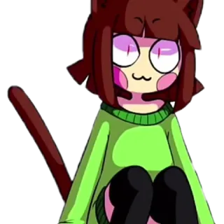😸 Chara Undertale chara, undertale, cat, anime telegram sticker