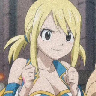 😁 Lucy Heartfilia Fairy Tail anime, blonde, girl, fairy tail, magic telegram sticker