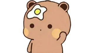 🫖 oso, huevo, lindo, dibujos animados telegram sticker