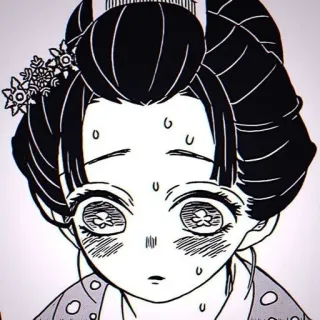 🎐 Anime, Manga, Personage, Illustratie, Zwart-wit whatsapp sticker