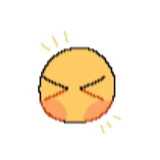 ☺️ Emoji, Pixel art, Marah, Malu, Kuning, Wajah telegram sticker