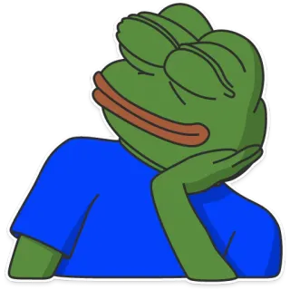 😌 Pepe the Frog frog, meme, relaxed, pepe, internet telegram sticker
