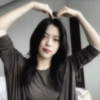 🐾 woman, asian, heart, korean, smile, portrait telegram sticker