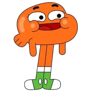 😏 Darwin Watterson The Amazing World of Gumball dessin animé, orange, poisson, Darwin, Gumball, animé telegram sticker