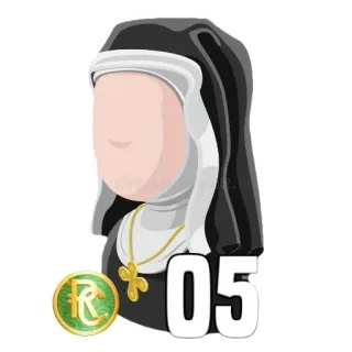 👩 05 monja, religioso, personaje, arte digital, pegatina, icono telegram sticker