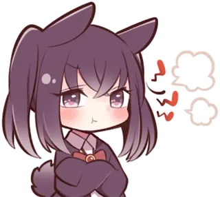 😤 Anime, Wütend, Niedlich, Cartoon, Mädchen, Illustration telegram sticker