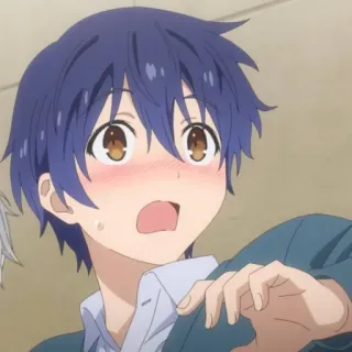 😳 anime, blush, worried, boy telegram sticker