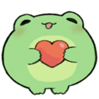 🐸 katak, hati, imut, stiker, hijau, cinta telegram sticker