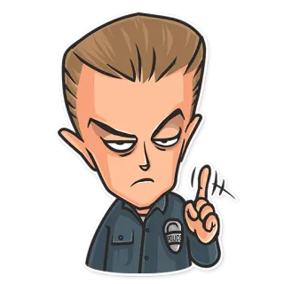 ☝ cảnh sát, sĩ quan, phim hoạt hình, nhân vật, thực thi pháp luật telegram sticker