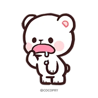 😥 mignon, dessin animé, ours, affamé, bave whatsapp sticker