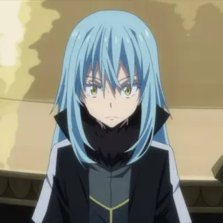 😠 Rimuru Tempest That Time I Got Reincarnated as a Slime Аниме, Исекай, Синие волосы, Слизь, Манга telegram sticker