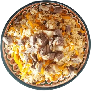 🍚 pilaw, ryż, mięso, marchew, jedzenie, kuchnia telegram sticker