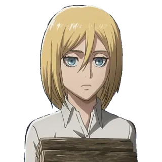 😐 Historia Reiss Attack on Titan Anime, pelo rubio, ojos azules, Historia Reiss, Ataque a los Titanes telegram sticker