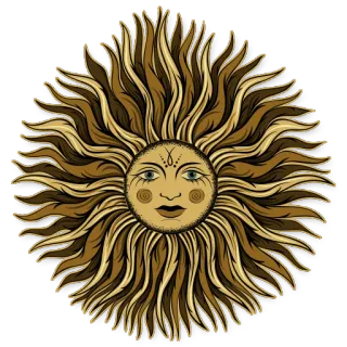 🌞 sun, face, rays, celestial, astrology, symbol telegram sticker