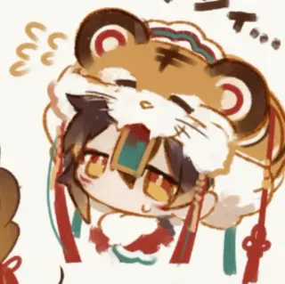 🍂 동물, 호랑이, 캐릭터, 귀여운, 카와이, 치비, 만화 telegram sticker