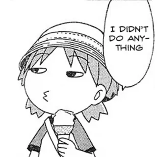 🍀 I DIDN'T DO ANYTHING Anime, Mangá, Personagem, Sorvete whatsapp sticker