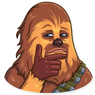 🤔 Chewbacca Star Wars チューバッカ, スター・ウォーズ, ウーキー, 考えてる, 混乱, ミーム, ステッカー telegram sticker