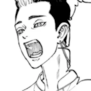 ❤️ anime, manga, character, portrait, black and white, man, angry telegram sticker