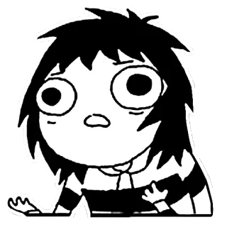 😨 desenho animado, personagem, ilustração, adesivo, Sarah's Scribbles, engraçado, mulher whatsapp sticker