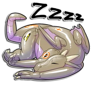 😌 Zzzz dragon, sleeping, zzz, cartoon, sticker, cute, fantasy telegram sticker
