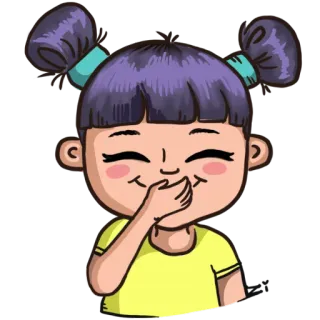 😊 Dessin animé, Fille, Joyeux, Enfant, Mignon whatsapp sticker