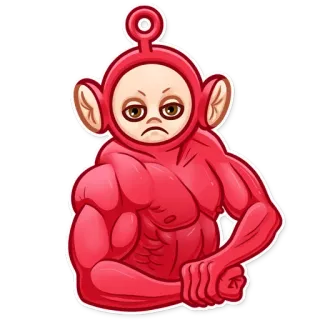 💪 Teletubby Kartun, Lucu, Otot, Berotot, Merah, Teletubbies telegram sticker