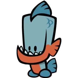 🙂 pez, piraña, dibujo animado, animal whatsapp sticker