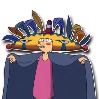 👸 Arnold Shortman Hey Arnold! dessin animé, animé, cape, robe, couronne telegram sticker