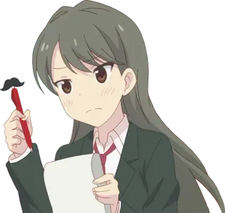 📝 Anime, Menina, Escritório, Trabalho telegram sticker