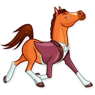 🙅‍♂️ cheval, animal, costume, monocle, dessin animé, sticker telegram sticker