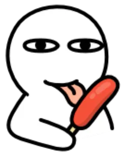 👅 Cartoon, Zunge, Lustig, Figur, Sticker, Corndog, Essen telegram sticker