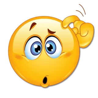 🤔 emoji, confundido, pregunta, pensando, inseguro, expresión, amarillo whatsapp sticker
