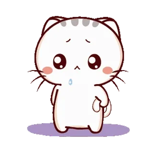 😢 gato, fofo, triste, kawaii, desenho animado, adesivo, gatinho whatsapp sticker