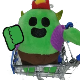 💚 Spike Brawl Stars Spike, Brawl Stars, Polegar para baixo, Carrinho de compras, Video game, Pelúcia telegram sticker