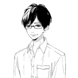 🪁 อนิเมะ, มังงะ, ตัวละคร, แว่นตา, เด็กผู้ชาย telegram sticker