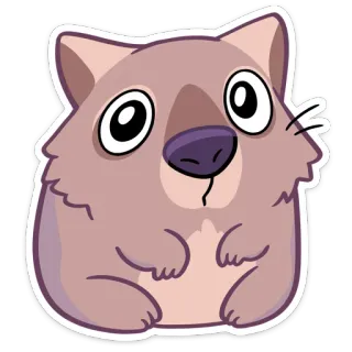 🥺 wombat, fofo, animal, desenho animado, adesivo telegram sticker